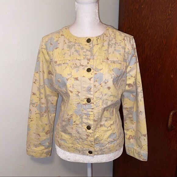 Vintage Yellow Floral Denim Jacket - Picture 2 of 6